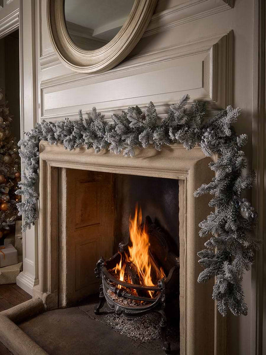 Snowy Faux Juniper & Pine Garland
