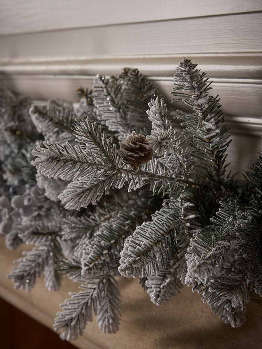 Snowy Faux Juniper & Pine Garland