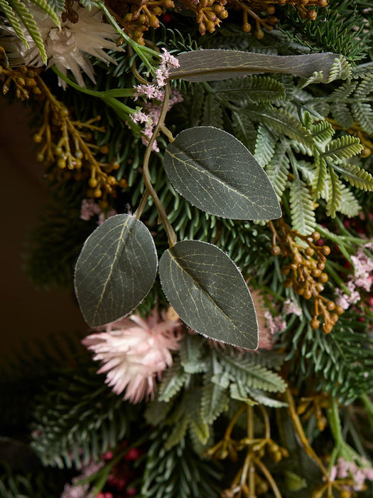 Faux Flower & Pine Wreath