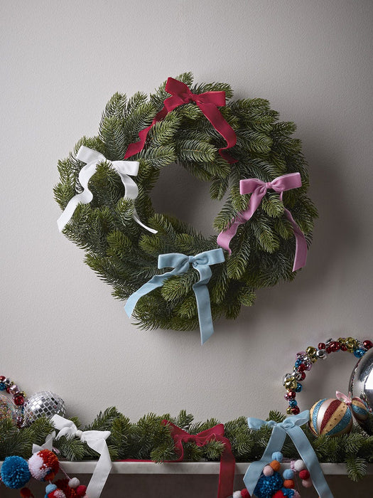 Twelve Velvet Tree Bows - Bright Mix