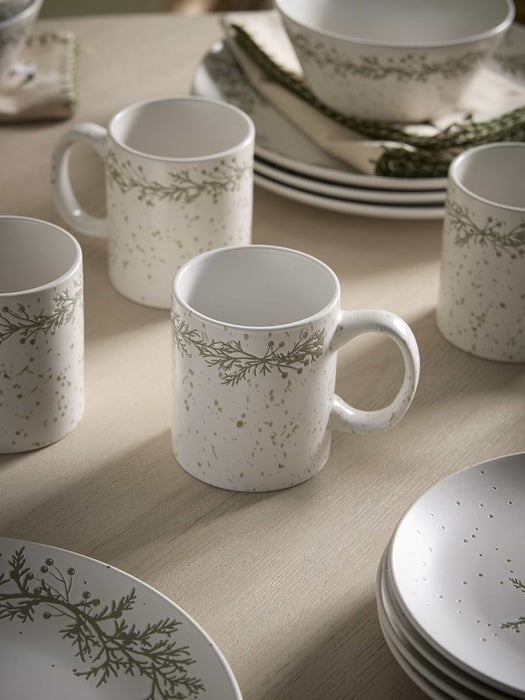 Four Speckled Christmas Dinner Plates