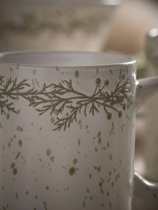 Four Speckled Christmas Mugs