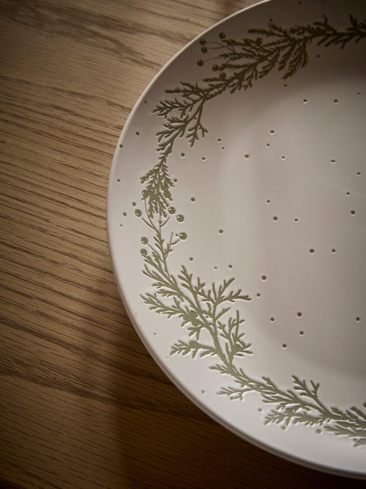 Four Speckled Christmas Dinner Plates