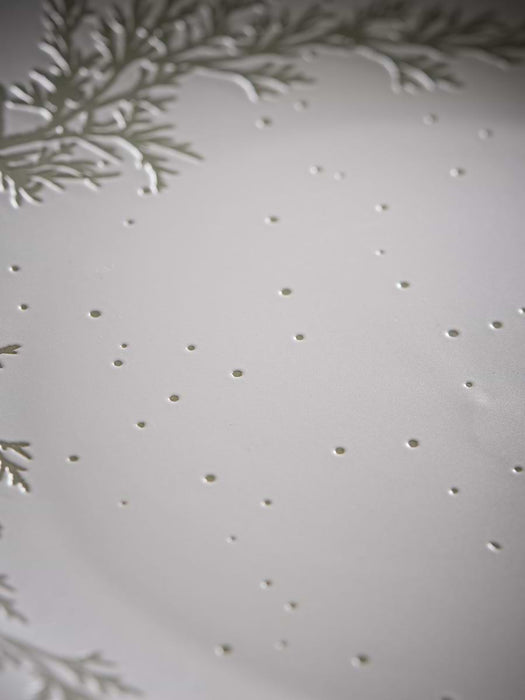 Four Speckled Christmas Dinner Plates