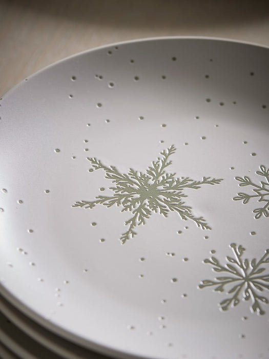 Four Speckled Christmas Side Plates