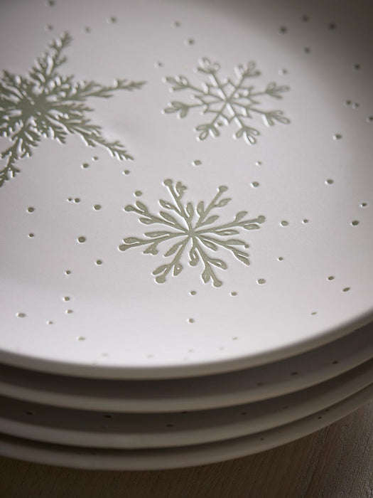 Four Speckled Christmas Dinner Plates