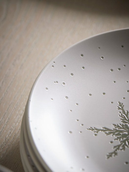 Four Speckled Christmas Side Plates