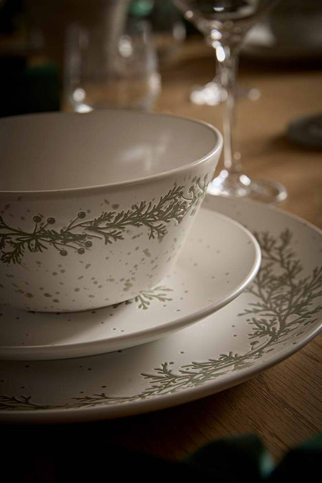 Four Speckled Christmas Dinner Plates
