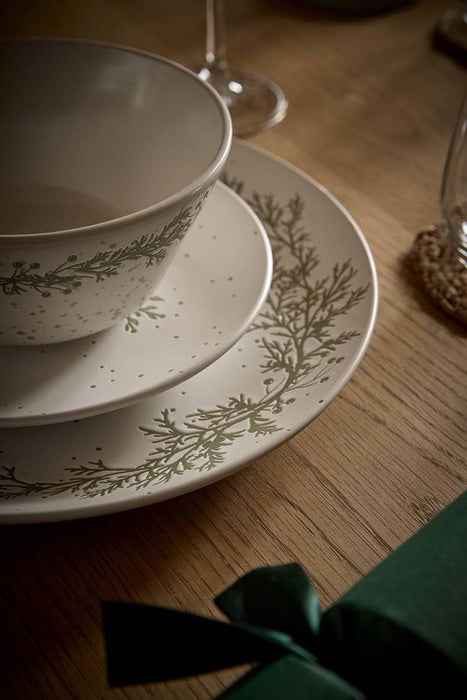 Four Speckled Christmas Dinner Plates