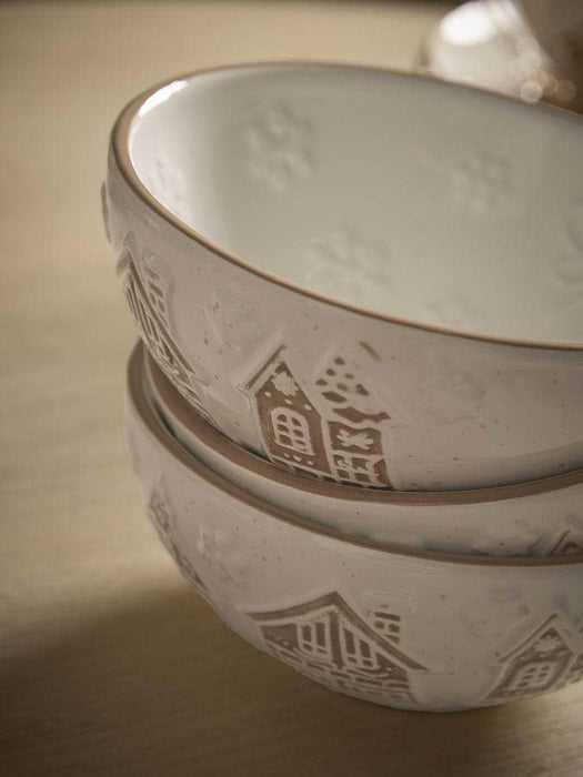 Four Gingerbread House Bowls