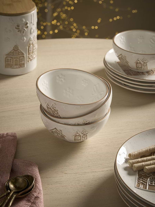 Four Gingerbread House Bowls
