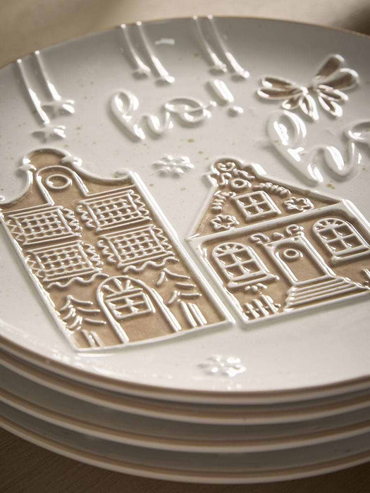 Four Gingerbread House Side Plates