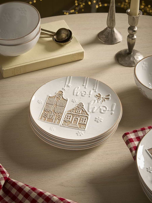 Four Gingerbread House Side Plates