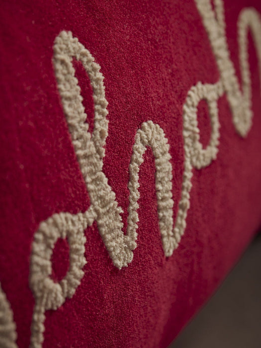 Embroidered Ho Ho Ho Script Cushion
