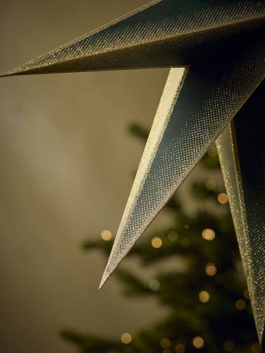Forest Green & Gold Luxury Hanging Paper Star - Large