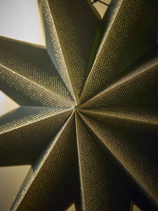 Forest Green & Gold Luxury Hanging Paper Star - Small