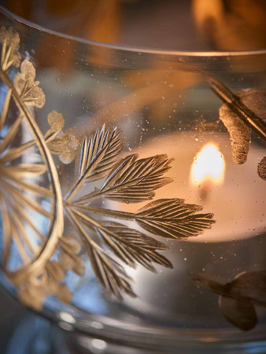 Hand Cut Golden Berry Tealight Holder - Large