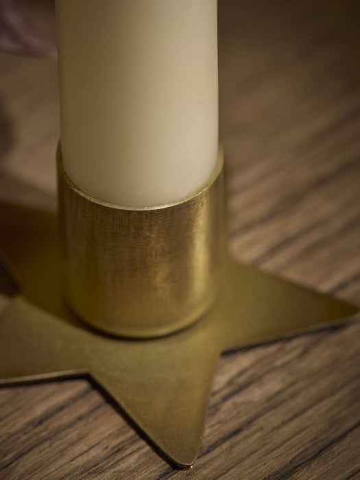 Two Metal Star Dinner Candle Holders