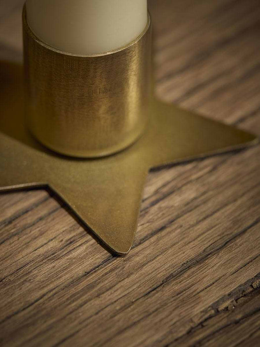 Two Metal Star Dinner Candle Holders