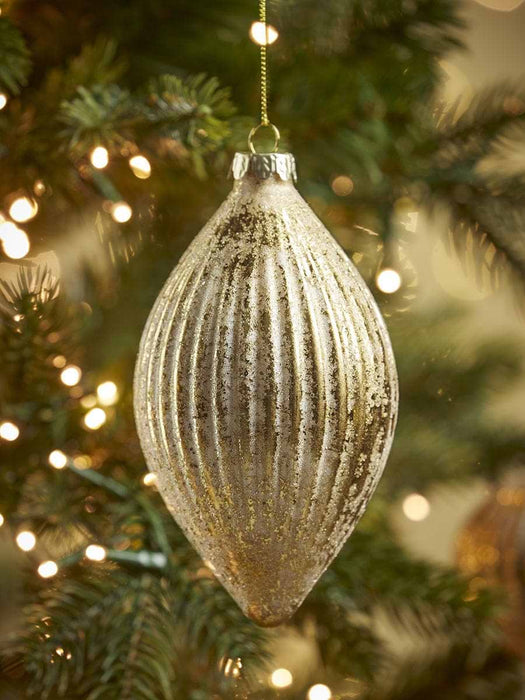 Six Large Antiqued Effect Glass Baubles
