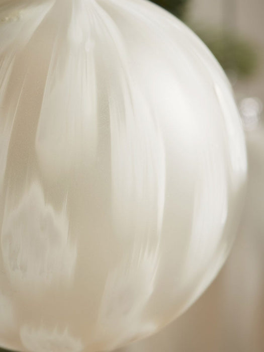 Four Large Painterly Glass Baubles - Matte White