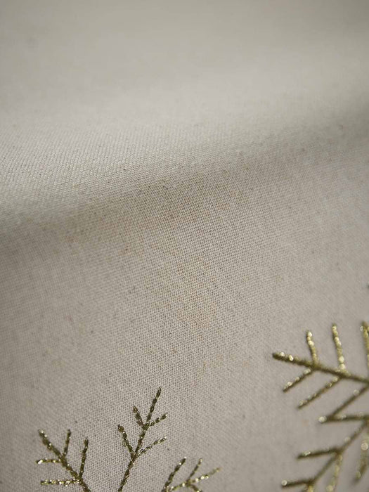 Embroidered Golden Snowflake Table Runner