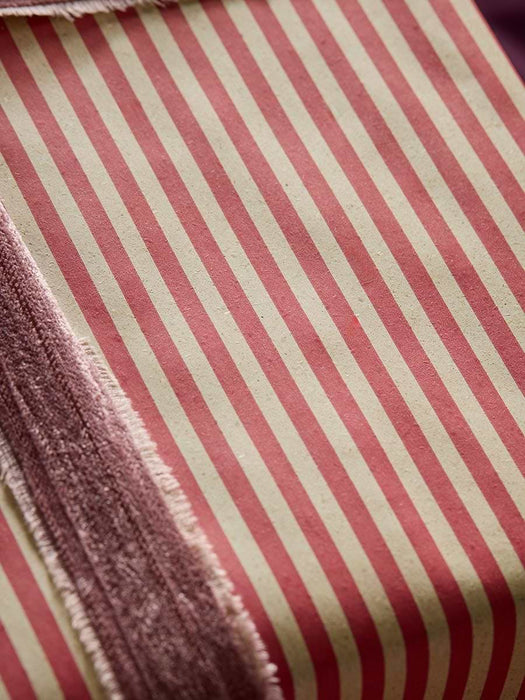 Berry Red Striped Grass Fibre Wrapping Paper - 5m