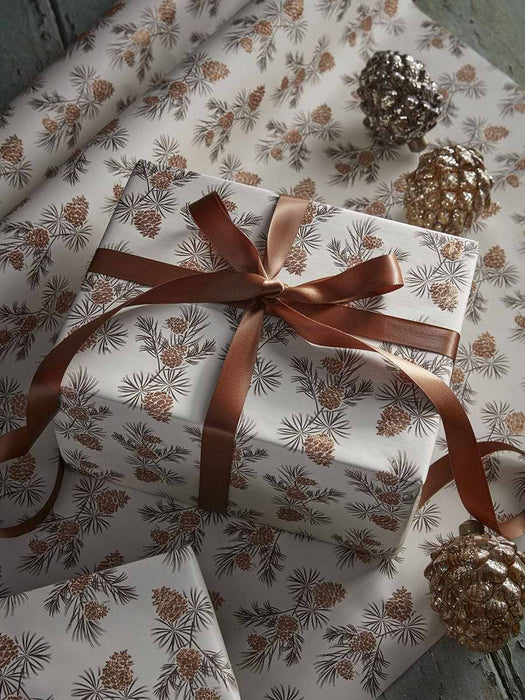 Glittered Pinecone Wrapping Paper