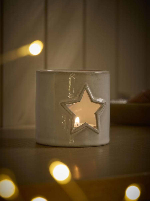 Star Silhouette Ceramic Tealight Holder