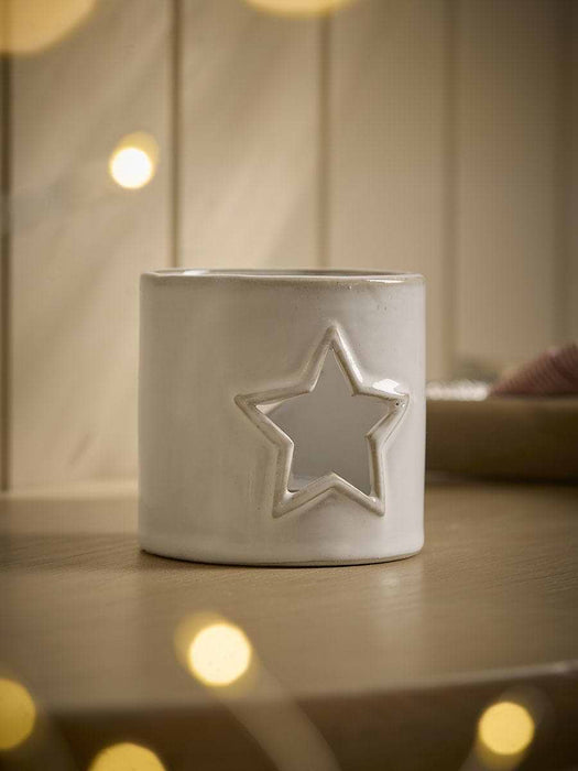 Star Silhouette Ceramic Tealight Holder