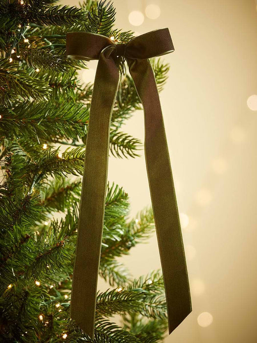 Twelve Slim Velvet Tree Bows - Rustic Mix