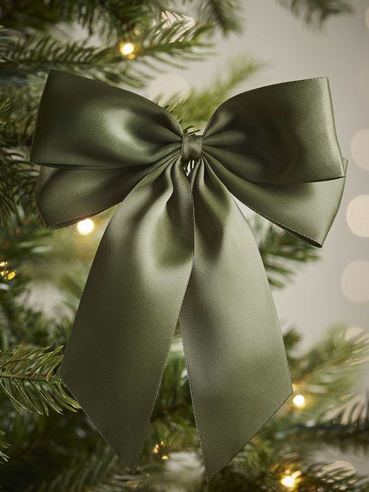 Twelve Satin Tree Bows - Moss