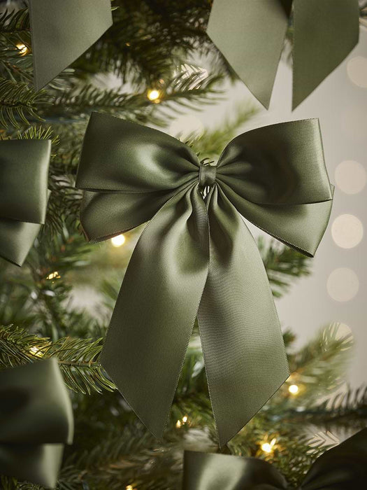 Twelve Satin Tree Bows - Moss