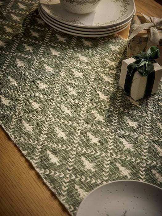 Frayed Edge Christmas Tree Table Runner