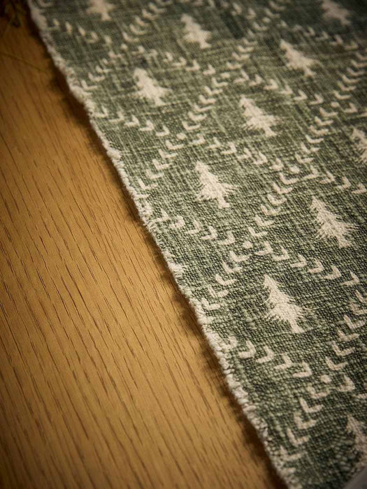 Frayed Edge Christmas Tree Table Runner