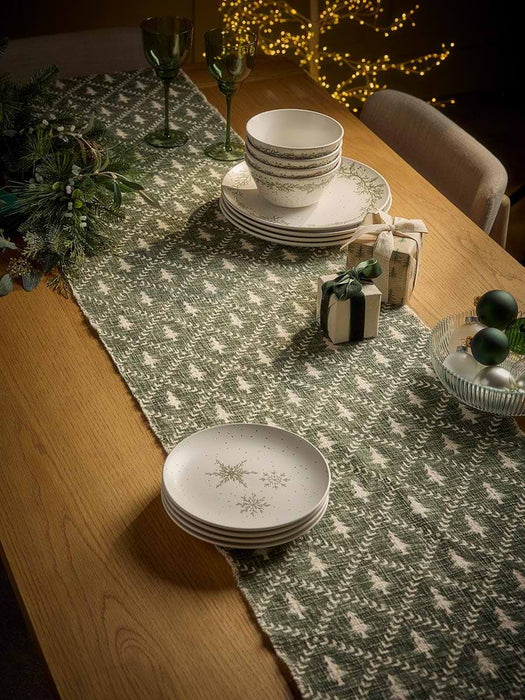 Frayed Edge Christmas Tree Table Runner