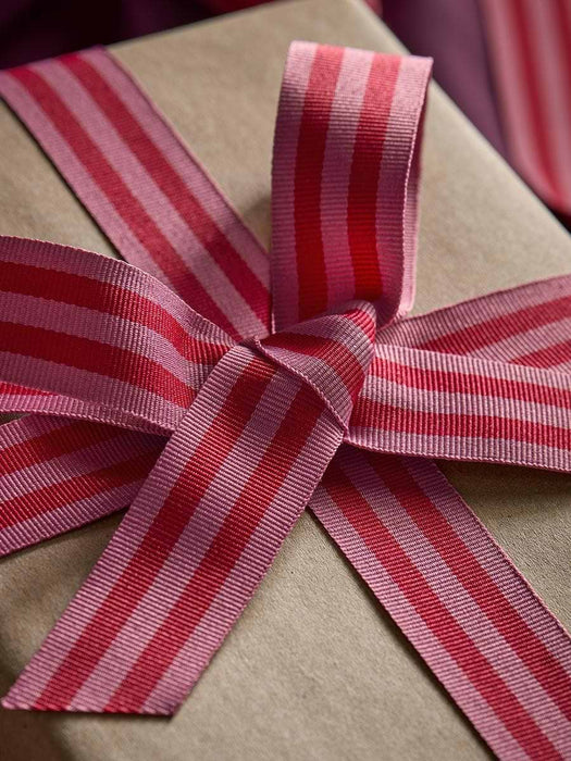 Striped Grosgrain Ribbon - Mauve Mix 15m