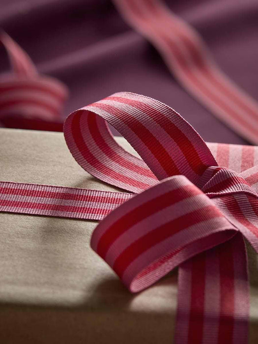Striped Grosgrain Ribbon - Mauve Mix 15m