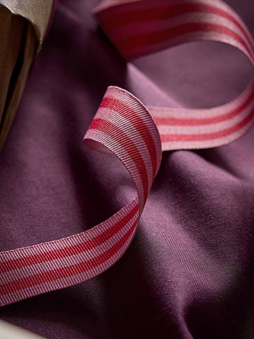 Striped Grosgrain Ribbon - Mauve Mix 15m