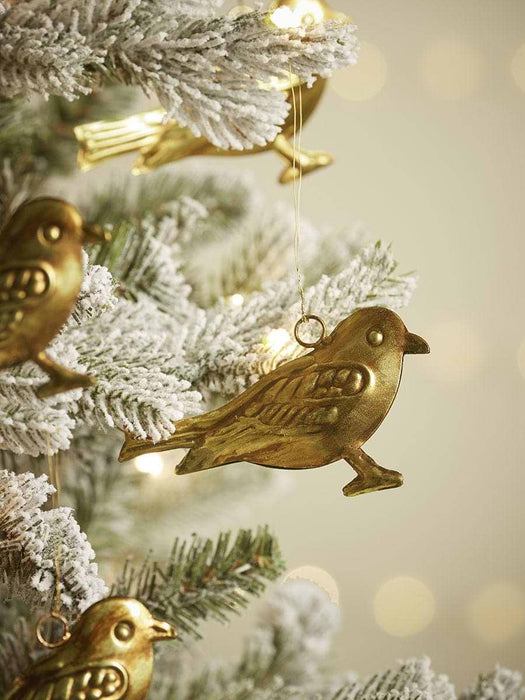 Four Metal Hanging Birds