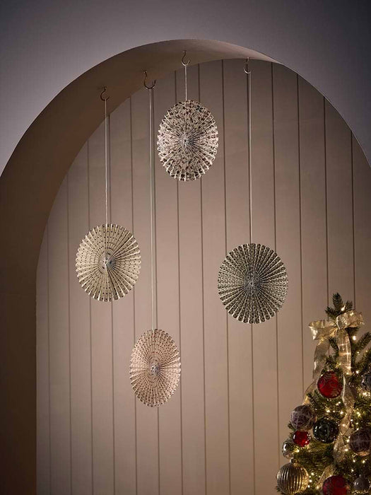 Four Patterned Hanging Paper Decorations