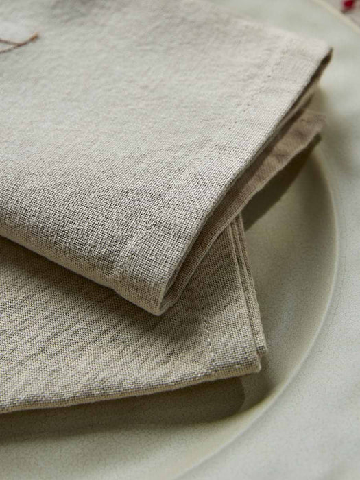 Four Cotton Embroidered Red Berry Napkins