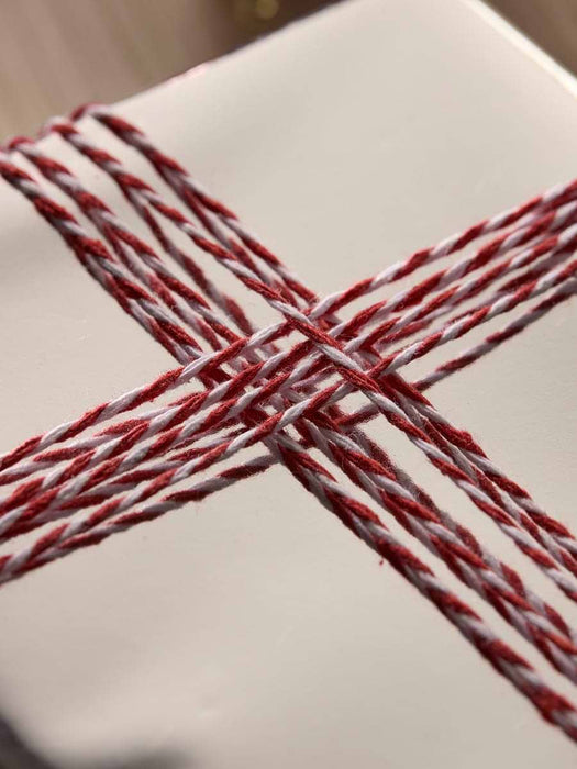 Two Tone Cord Ribbon - Festive Red 100m