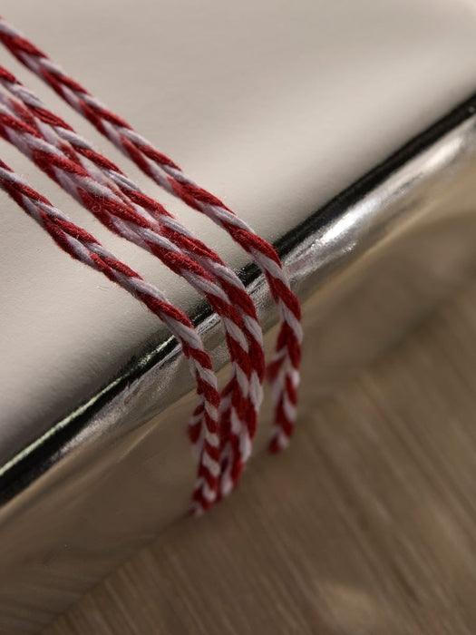 Two Tone Cord Ribbon - Festive Red 100m