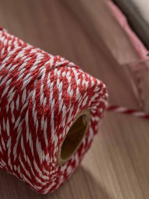 Two Tone Cord Ribbon - Festive Red 100m