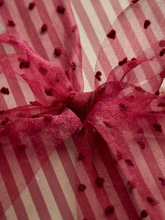 Snowball Textured Organza Ribbon - Berry Red 15m