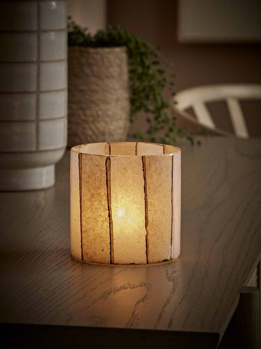 Striped Glass Tealight Holder