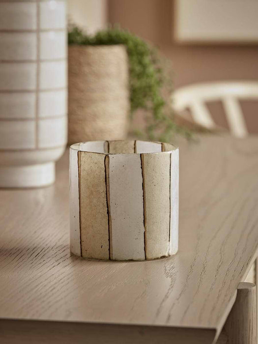 Striped Glass Tealight Holder