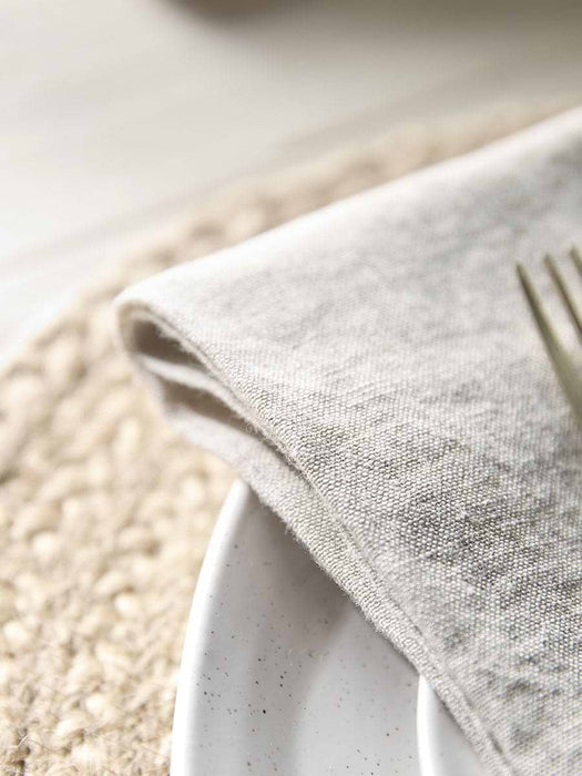 Four Large Linen Napkins - Natural