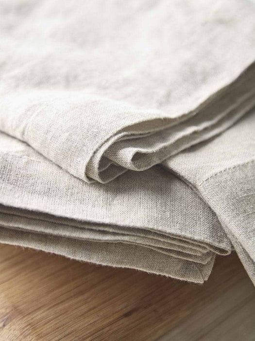 Four Large Linen Napkins - Natural